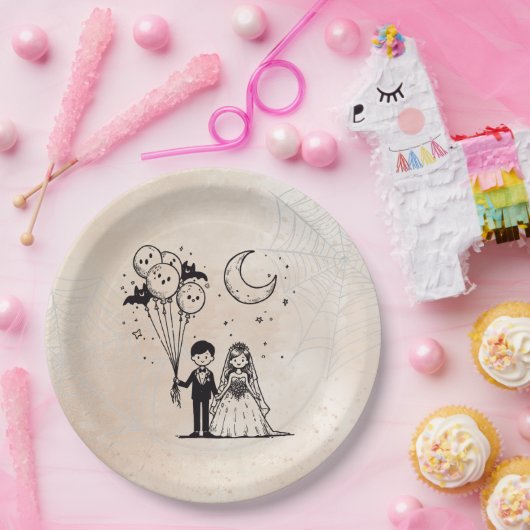 Spooky Kleine Paar Papieren Bordje (Feest)