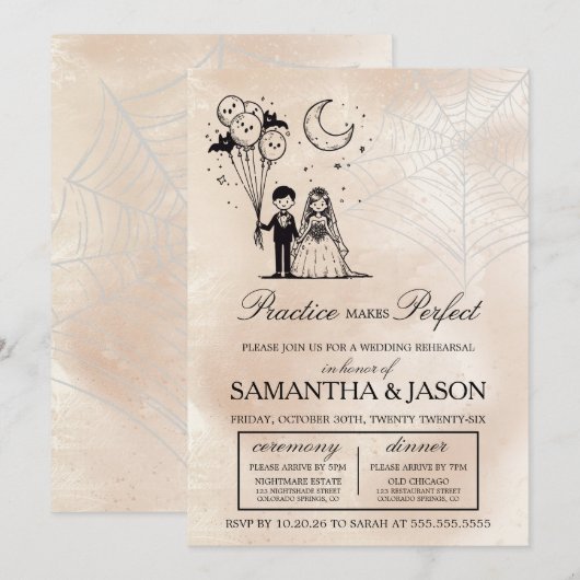 Spooky Kleine Paar Repetitie Kaart (Voorkant / Achterkant)