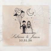 Spooky Kleine Paar Sparkling Wijnetiket (Enkel label)