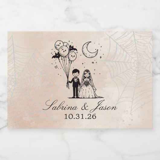 Spooky Kleine Paar Sparkling Wijnetiket (Enkel label)