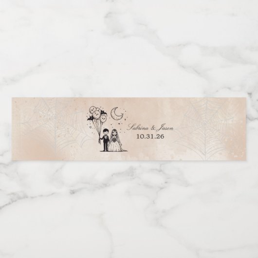 Spooky Kleine Paar Waterfles Etiket (Enkel label)