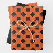 Spooky Kleuren Diep Sinaasappel Zwart Wrapping Pap Inpakpapier Vel (In situ)