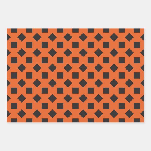 Spooky Kleuren Diep Sinaasappel Zwart Wrapping Pap Inpakpapier Vel (Voorkant)