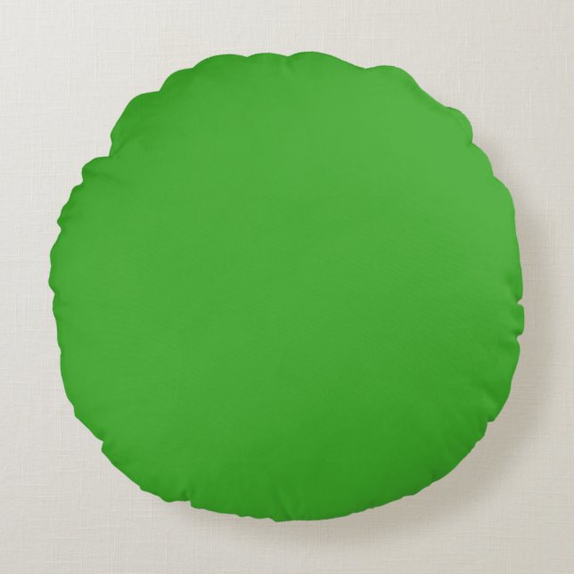 Spooky kleuren - Heldergroen rond kussen (Voorkant)