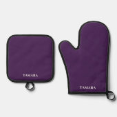 Spooky kleuren - Paarse oven Mitt Pot Holder Set (Voorkant)
