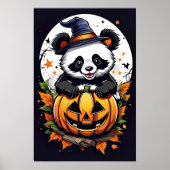 Spooky knuffels, Schattige Halloween Panda Poster (Voorkant)