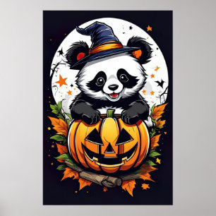 Spooky knuffels, Schattige Halloween Panda Poster