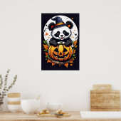 Spooky knuffels, Schattige Halloween Panda Poster (Keuken)