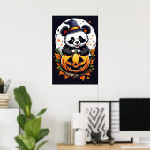 Spooky knuffels, Schattige Halloween Panda Poster (Thuiskantoor)
