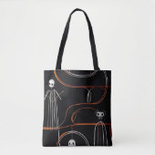 Spooky komische skeletten zwart Halloween Tote Bag (Voorkant)