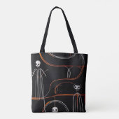 Spooky komische skeletten zwart Halloween Tote Bag (Achterkant)