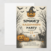 Spooky kostuum Bash Halloween Party Uitnodiging (Voorkant / Achterkant)