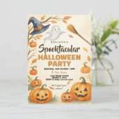 Spooky kostuum evenement kaart (Staand voorkant)