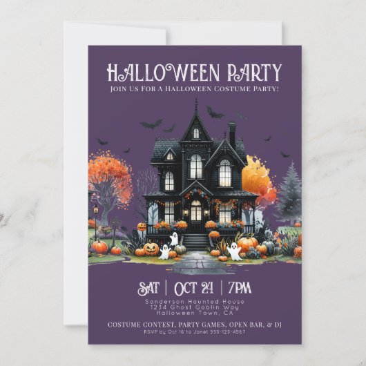 Spooky kostuum Halloween Party Uitnodiging (Voorkant)