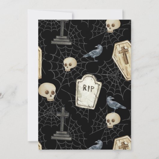 Spooky kostuums en cocktails Halloween Party Kaart (Achterkant)