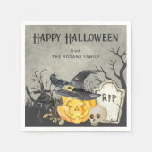 Spooky kostuums en cocktails Halloween Servet (Voorkant)