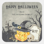 Spooky kostuums en cocktails Halloween Vierkante Sticker (Voorkant)
