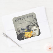 Spooky kostuums en cocktails Halloween Vierkante Sticker (Envelop)