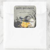 Spooky kostuums en cocktails Halloween Vierkante Sticker (Tas)