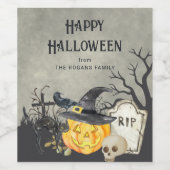Spooky kostuums en cocktails Halloween Wijn Etiket (Enkel label)