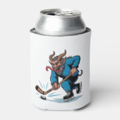 Spooky Krampus spelen ijshockey Kerstmis Blikjeskoeler (Blikje Voorkant)