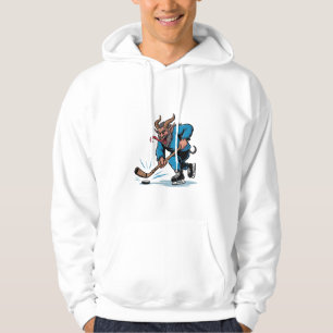 Spooky Krampus spelen ijshockey Kerstmis Hoodie