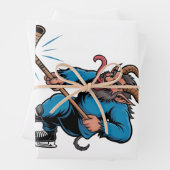 Spooky Krampus spelen ijshockey Kerstmis Inpakpapier Vel (In situ)