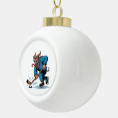 Spooky Krampus spelen ijshockey Kerstmis Keramische Bal Ornament (Rechts)