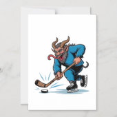 Spooky Krampus spelen ijshockey Kerstmis Magnetische Uitnodiging (Voorkant)