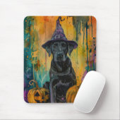 Spooky labrador hond Halloween heks en pompoen Muismat (Met muis)
