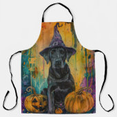 Spooky labrador hond Halloween heks en pompoen Schort (Voorkant)