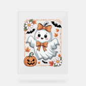 Spooky Lace Ghost Halloween Acryl Bord (Voorkant)