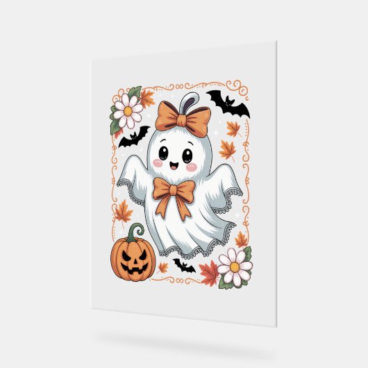 Spooky Lace Ghost Halloween Acryl Bord (Hoek)