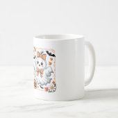 Spooky Lace Ghost Halloween Koffiemok (Voorkant rechts)