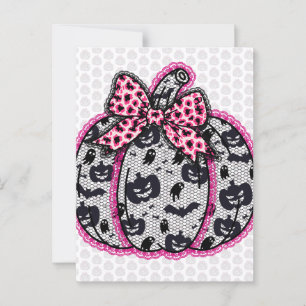 Spooky Lace Halloween Pumpkin Coquette Briefkaart