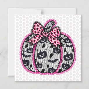 Spooky Lace Halloween Pumpkin Coquette Magnetische Uitnodiging