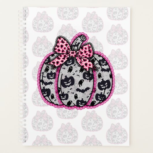 Spooky Lace Halloween Pumpkin Coquette Planner (Voorkant)