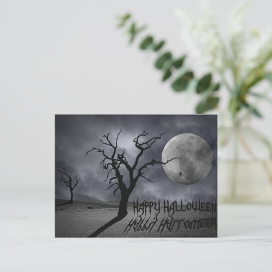 Spooky Landscape Halloween Briefkaart (Staand voorkant)