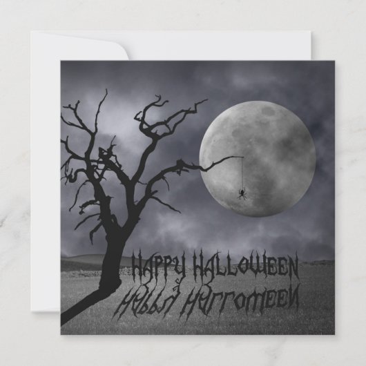 Spooky Landscape Halloween Kaart (Voorkant)