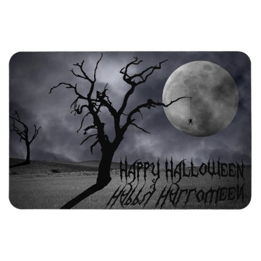 Spooky Landscape Halloween Magneet (Horizontaal)