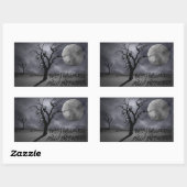 Spooky Landscape Halloween Rechthoekige Sticker (Vel)