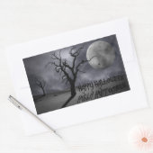 Spooky Landscape Halloween Rechthoekige Sticker (Envelop)