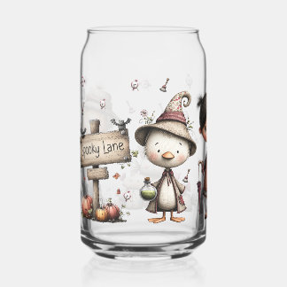 Spooky Lane Herfst Halloween Glass Can – Schattige Blikvorm Glas
