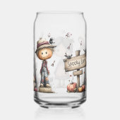 Spooky Lane Herfst Halloween Glass Can – Schattige Blikvorm Glas (Rechts)
