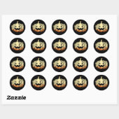 Spooky Laughing Pumpkin Head | Halloween Ronde Sticker (Vel)