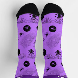 Spooky Lavender & Black Halloween Socks with Name Sokken