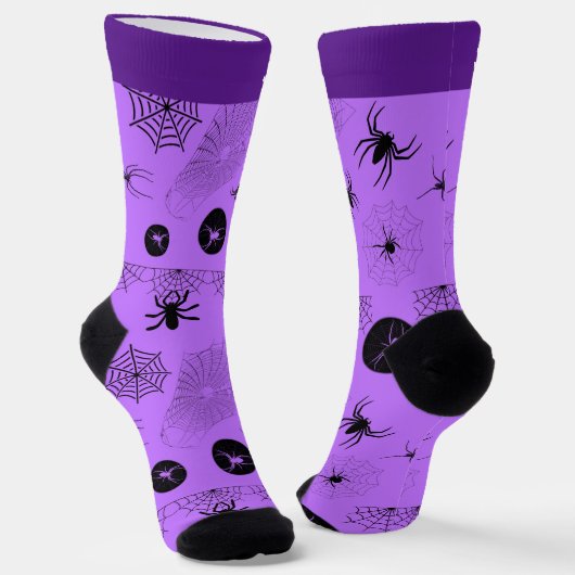 Spooky Lavender & Black Halloween Socks with Name Sokken (Gebogen)