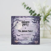 Spooky Lavender Halloween Party - Volle Maan & Vle Kaart (Staand voorkant)