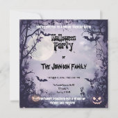 Spooky Lavender Halloween Party - Volle Maan & Vle Kaart (Voorkant)