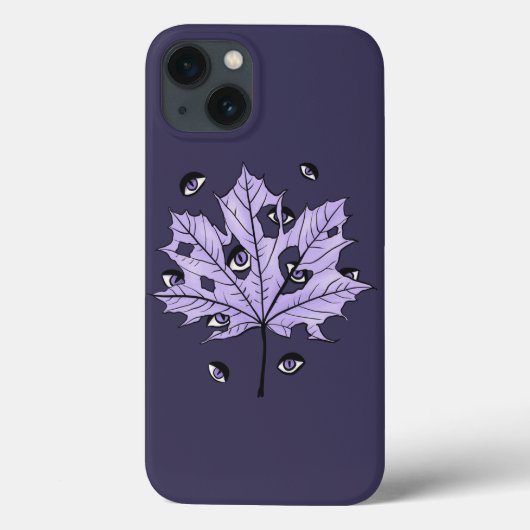 Spooky Leaf Eyes Paarse Gotische Kunst Case-Mate iPhone Case (Achterkant)